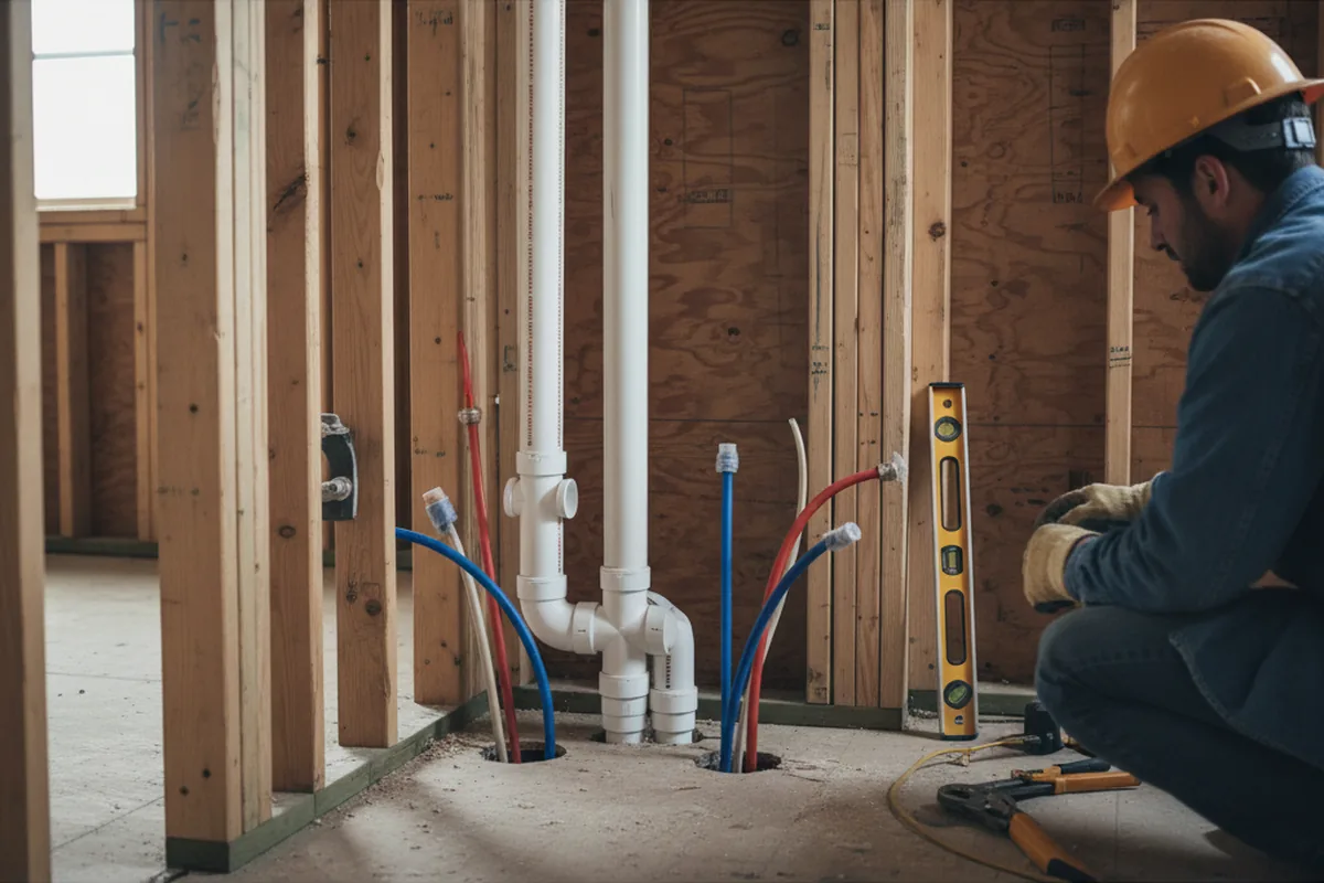 Drain and supply rough-in during Drain Cleaning in Otto